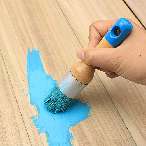 MAXMAN Chalk Paint Brushes for Furniture, 2 Pack Small Wax Brush Set, Stencil Brush, Professional Natural Bristle Brushes for All Furniture Paint and Fusion Mineral Paint, Milk Paint, No Shedding