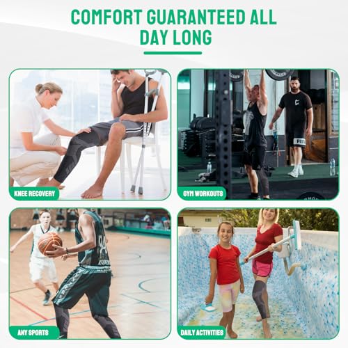 Knee Compression Sleeve Original – for Pain Relief and Support – Alleviates Swelling, Inflammation, and Improves Circulation – Ideal for Men and Women in Sports and Everyday Activities