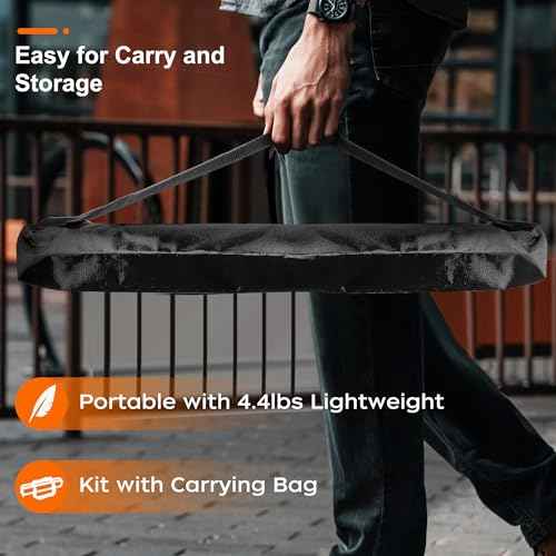 Rechargeable LED Work Light with Stand, 67" Tall Portable Cordless Work Light, 8AH Battery, 500/1500/2500 Lumen, 4000/6500K Dimmable Camping Light with Detachable Tripod Orange (Carrying Bag Included)