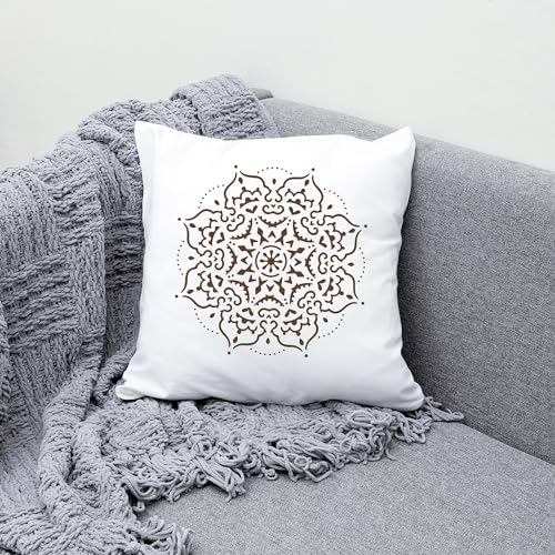 9 Pack 12 x 12 Inch Large Mandala Stencils, Furniture and Wall Mandala Stencils for Crafts Reusable for Wood, Canvas, Fabric and Spray Painting