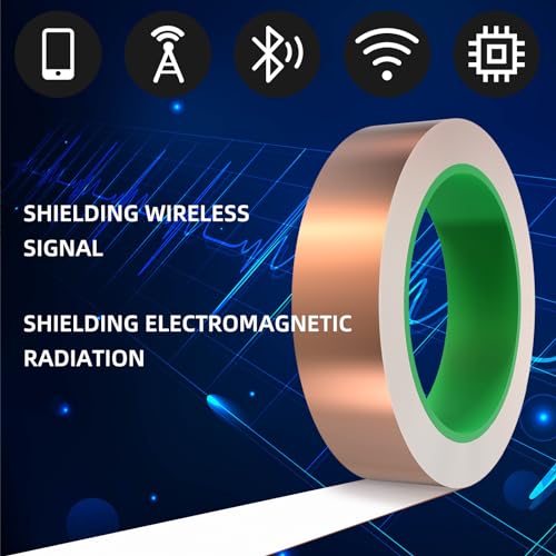 Conductive Copper Tape,Foil Adhesive Tape,High Shielding Double Sided Conductive Copper Tape for EMI Shielding,Electrical Repair,RFI Signal Blocking,Solder Paper Circuit(2 Inch x 50 Feet)