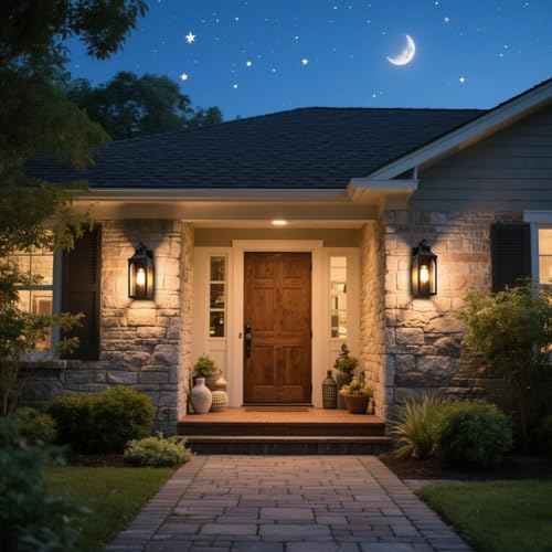 2-Pack 13" Outdoor Wall Light Fixtures, Matte Black Exterior Light Fixture with Clear Glass Lampshade, Anti-Rust Waterproof Outdoor Sconce Lights Porch Lights for Entryway, Patio, Garage