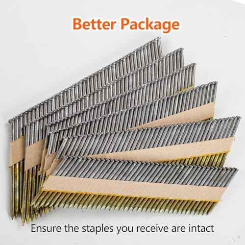 34-30 Degree Framing Nails 4 Sizes (2"+2-1/2"+3.0" Ring+3-1/2" Smooth), D Head Hot Dipped Galvanized Paper Tape Strip Nails, 320 PCS per Size, 1280 Count, for 30 to 34 Degree Framing Nailer