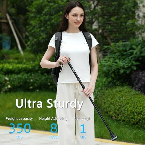 XSL Walking Cane - Foldable, Adjustable, Collapsible Walking Canes for Men & Women, Heavy Duty All Terrain Tip, with Travel Bag | Portable Walking Sticks for Seniors & Adults
