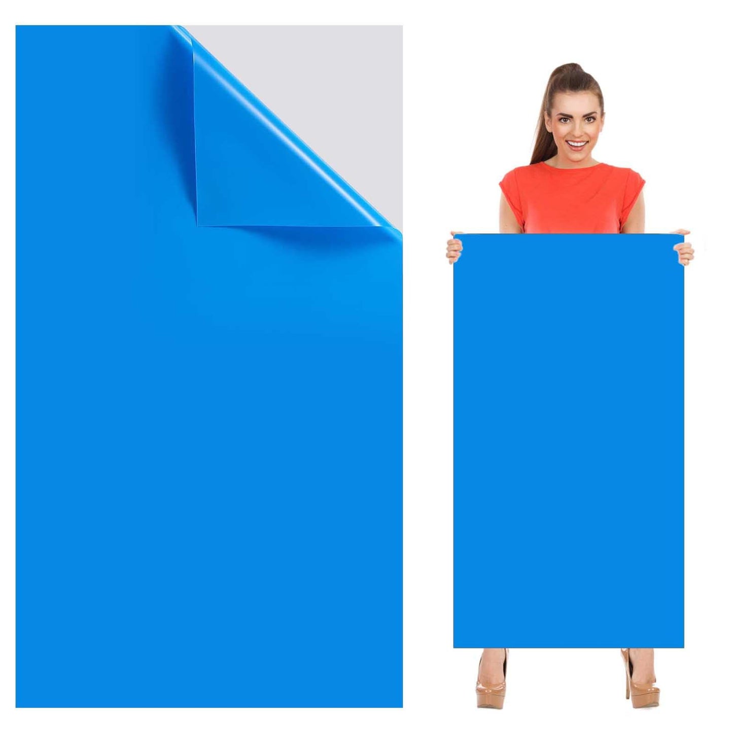 Aulock 4ft x 2.8ft Exlarge Pool Liner Repair Patch - Self-Adhesive Vinyl Patch Kit for In-Ground or Above Ground Pools Inflatable Swimming Pools, Blue