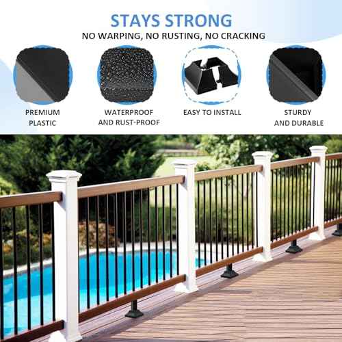 24Pcs Plastic Post Base Cover fit 2" Post, Decorative Square Railing Base Trim, Post Base Plate Cover,Durable Fence Post Flange Skirt for Patio, Porch, Stair, and Railing Systems, UV-Resistant, Black