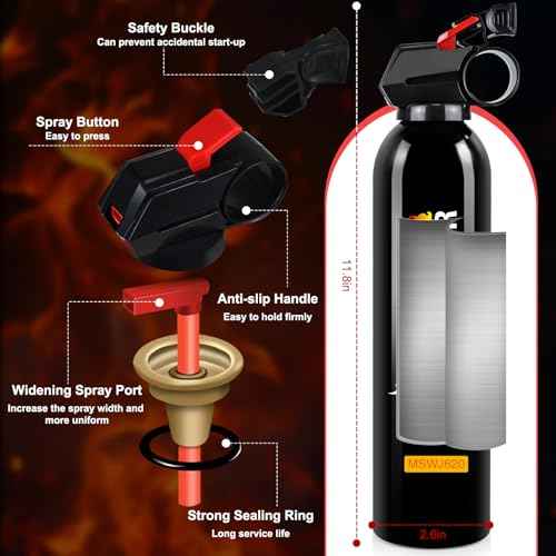 Fire Extinguisher for Home - Car Fire Extinguisher with Mount, Small A B C K Fire Extinguisher, Water-Based Fire Extinguishers for Car/House/Kitchen/Truck/Marine/Boat/Vehicle/utv/rv (6)