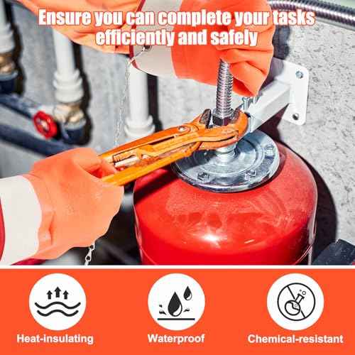2 Pairs Propane Cylinder Handling Gloves with Chains Double Dipped PVC Forklift Propane Gloves Men Work Waterproof