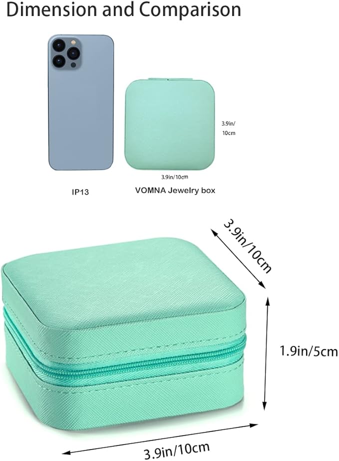 5pack/PU Leather Travel Jewelry Case, Mini Jewelry Box, Small Jewelry Organizer Portable Display Jewelry Storage Case for Rings Earrings Necklace Bracelet Bangle for Girls Women(Blue)