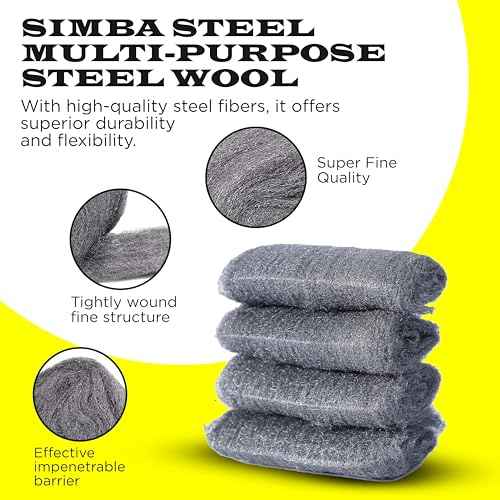 Wool Grade 0000 - Finest Grade - 16 Pads Multi-use for Cleaning, Rust Removal, Wood Buffing, Metal Finish, Furniture, Windows. 16 Pads