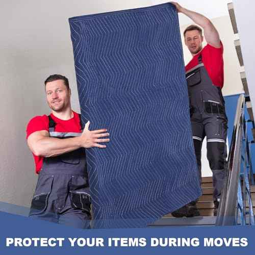 Peryiter 2 Pack 96'' x 80'' Extra Large Moving Blankets 4.4 lb Heavy Duty Moving Pads and Packing Blankets Thick Quilted Shipping Furniture Pads for Furniture Artwork Floor, Royal Blue