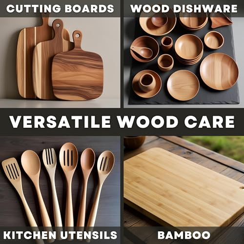 Coconut Cutting Board Wax 2oz - Natural Blend of Oils and Waxes (NO Mineral Oil) - No Mess with Easy Twist-Up Applicator - Condition and Protect Wood Surfaces - Food Safe - Made in The USA