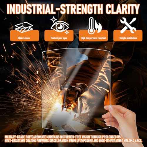 216326 Front Cover Lens - Welding Helmet Lens Replacement - Ultra-Clear Scratch Resistant Welding Lens for Miller MP-10 and Digital Elite Helmets