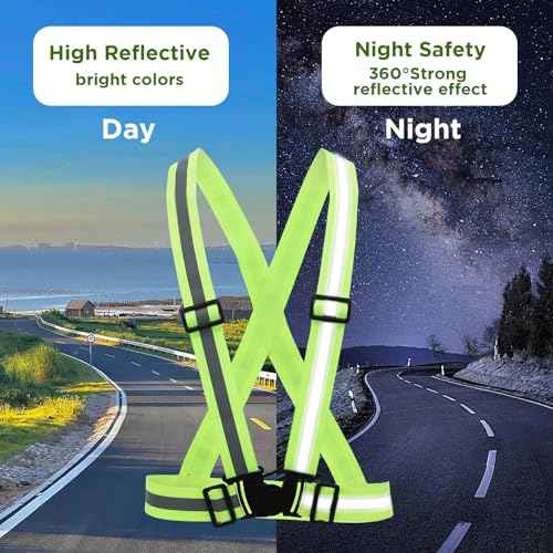 cobee 20 Pcs High Visibility Reflective Vests, Adjustable Safety Vests with Quick Release Buckle Bright Yellow Reflector for Running Cycling Construction