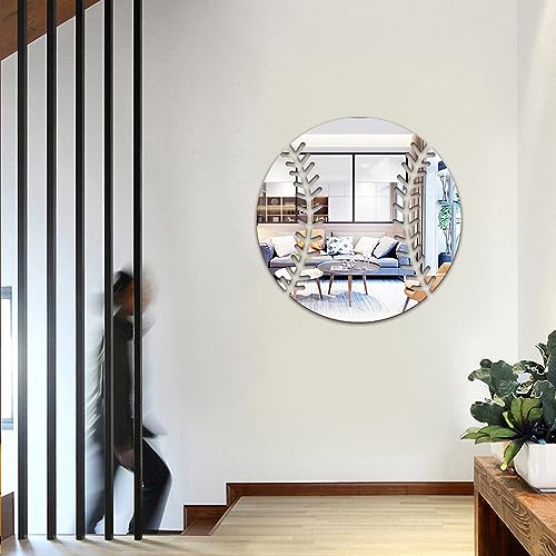 Baseball Mirror Wall Decal Acrylic 3D Wall Stickers Boys Girls Room Living Room Bedroom Silver Wall Decor