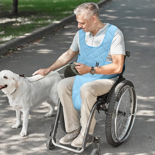 MDSTOP Wheelchair Safety Belt, Anti-Slip Wheelchair Seatbelt, Wheelchair Harness with Adjustable Secure Buckle, Medical Restraints Straps for Seniors Elderly, Patients, Disable (Blue)