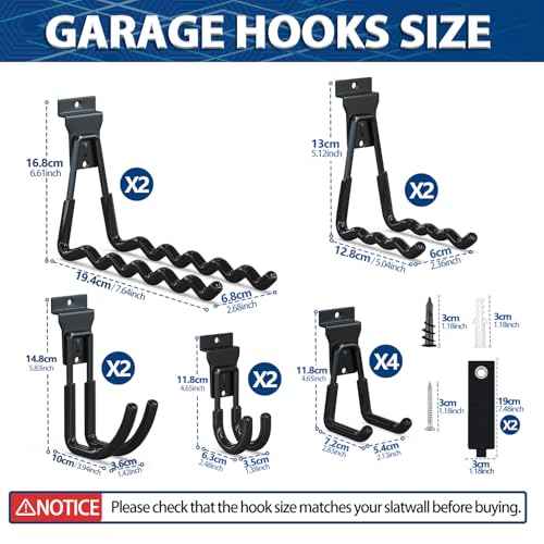 Slatwall Accessories 14PC,Slatwall Hooks with 1 Extra Round Strengthen Welding Spot,Slat Wall Hanging Hooks and Hangers,5 Sizes with Extension Cord Organizer(Black)