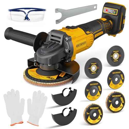 Electric Angle Grinder - 4-1/2 Inch Brushless Motor, Compatible with DEWALT 20V Battery, Wireless Connectivity, Perfect for Polishing, Grinding, and Cutting,Bare Tool Only