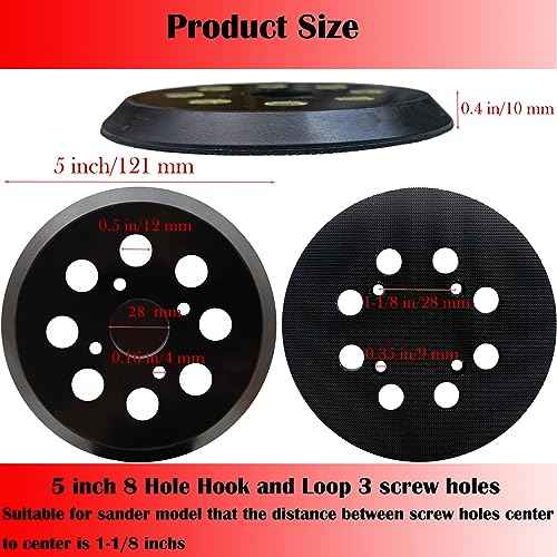2 Pack 5 Inch 8 Hole Hook-and-Loop Replacemet Sanding Pad for SKIL SR211601 SR6604B SR660302 Random Orbital 5¡± Sander Pad