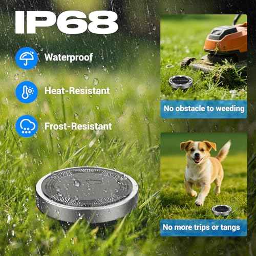 Peasur Solar Ground Lights Outdoor, 18 Pack Flat Solar Powered Disc Lights, IP68 Waterproof, Anti-Rust, Landscape Lighting for Pathway Garden Yard Lawn Walkway Landscape Driveway, Mini, Warm White