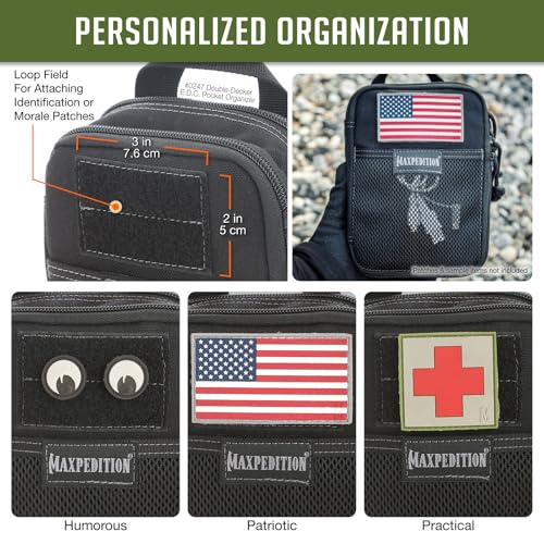 MAXPEDITION Double-Decker EDC Pocket Organizer (5¡± x 2.5¡± x 7¡±) EDC Pouch, Tactical Tool Pouch for Organization, MOLLE Accessories for Everyday Carry, 0247