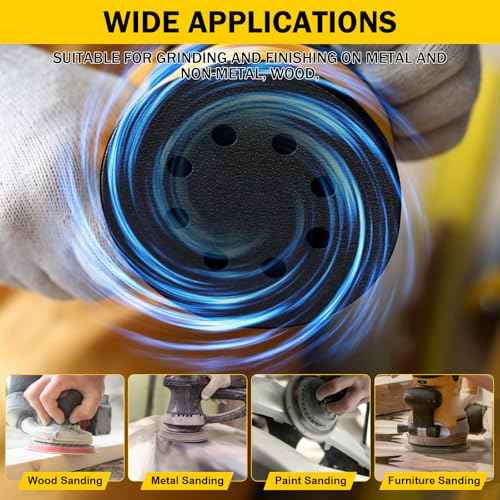 80Pcs 5 Inch Wet Dry Sanding Discs Hook & Loop,Waterproof Sandpaper Silicon Carbide 240 to 3000Grit for Random Orbital Sander, Sanding Disc for Automotive Wood Metal Polishing & Sanding