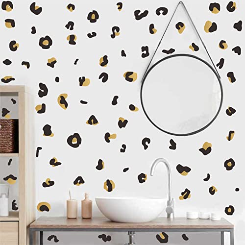 Polka Dots Wall Decals Gold Decal Leopard Decals Cow Vinyl Wall Decal Abstract Wall Stickers Removable Peel and Stick Wall Sticker for Living Room Bedroom Decor