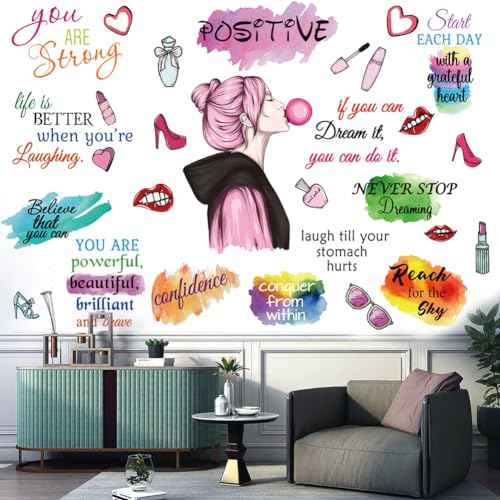 Vinyl Wall Quotes Stickers - Inspirational Peel & Stick Motivational Wall Decals for Girl Bedroom & Living Room