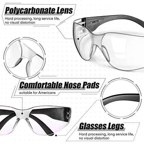 Chumia 48 Pairs Safety Glasses Protective Eyewear Goggles Scratch Impact Resistant Eye Protection for Men Women Work