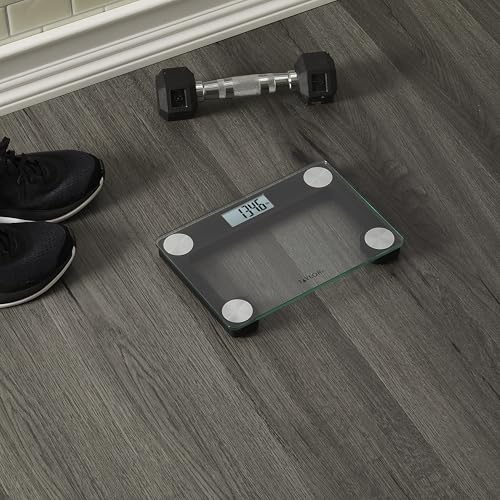 Taylor Digital Compact Scale with Travel/Storage Tote, Mini Weighing Device for Body Weight, Highly Accurate and Portable for Travels or Bathroom, 400 lb Capacity, Clear