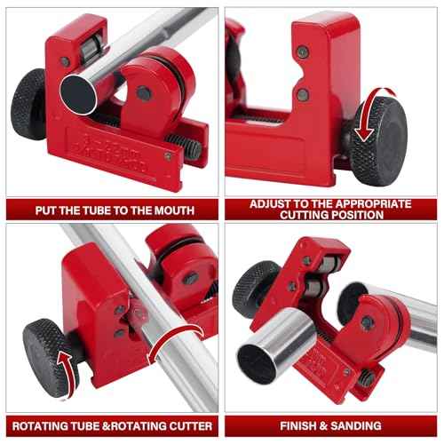 4-1 Tubing Cutter Set, Heavy Duty Pipe Cutter 1/4¡¯¡¯-2¡¯¡¯ OD, Mini Pipe Cutter 1/8¡¯¡¯-7/8¡¯¡¯OD, Mini Copper Pipe Cutter with Deburring Tool, PVC/Aluminium/Plastc Pipes, Suitable for repair & DIY workers