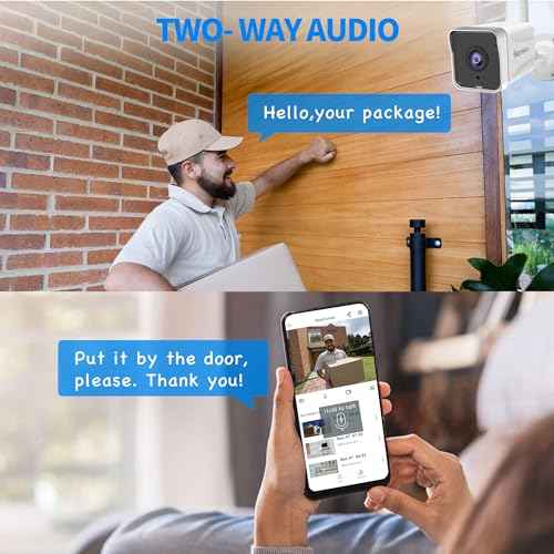 Septekon 2K Security Camera Outdoor£¬WiFi Cameras for Home Security Outside with Motion Detection Tracking, Night Vision, Two-Way Audio, IP66 Weatherproof, 2.4GHz Wi-Fi, Compatible with Alexa