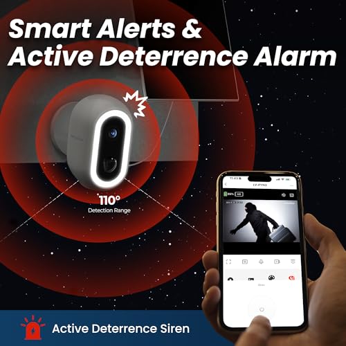 Laview 2K Solar Security Cameras Wireless Outdoor, Rechargeable Battery Wifi Cameras for Home Security with Spotlight Color Night Vision,Siren Alarm,AI Human Detection,IP65,2-Way Talk,Cloud/SD Storage