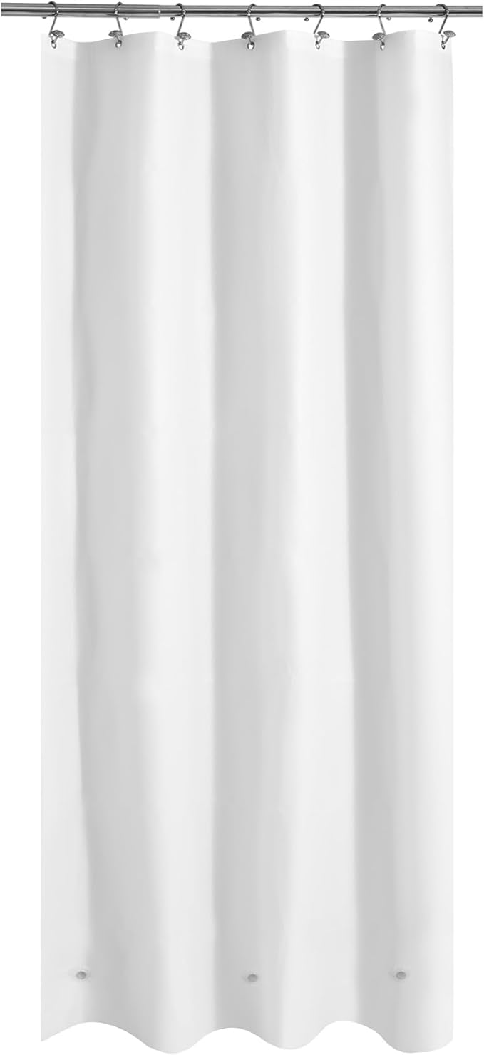 Mrs Awesome Stall Shower Curtain Liner 36x72, PEVA Plastic Shower Liner for Bathroom Lightweight & Waterproof, 36 x 72, White