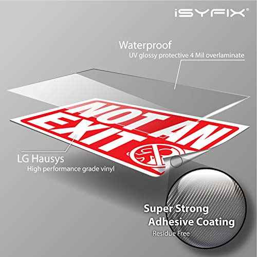 iSYFIX Not an Exit Signs Stickers ? 2 Pack 10x7 Inch ? Premium Self-Adhesive Vinyl, Laminated for Ultimate UV, Weather, Scratch, Water and Fade Resistance, for Office, Buildings, Workplace & More.