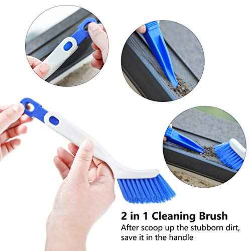 Patelai 4 Pieces Cleaning Brush Sets Small Scrub Brush Household Use for Cleaning Bottle Sink Kitchen Sink Corner Dish Edge Grout Bathroom Sliding Door Window Track(White, Blue)