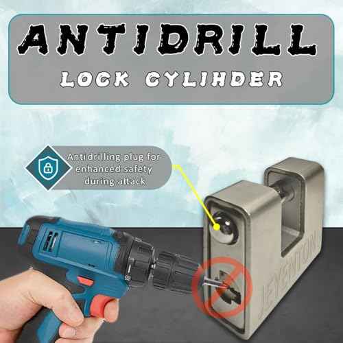 (2.91in) JEYETON [Armoured] High Security Padlock-[Anti-Drill Cylinder]-Heavy Duty Lock for Outdoor Storage Shed,Door,Garden,Motorbike,Gate,Fence,Warehouse-0.67" Shackle Clearance-Silver(74mm)