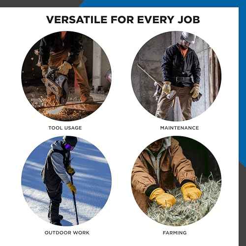 Wells Lamont Men's HydraHyde Leather Winter Work Gloves Water-Resistant Insulated Medium (1202M)