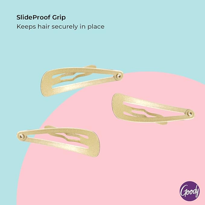 Goody Snap & Go Metal Contour Clips, 6 Count, Blonde, Snap Clips, Suitable for All Hair Types, Pain-Free Hair Accessories for Women, Men, and Kids, All Day Comfort