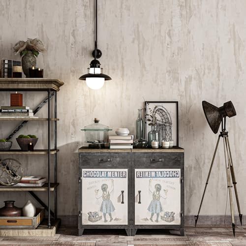Thick Beige Concrete Wallpaper Peel and Stick Beige Contact Paper for Bedroom Removable Cement Wallpaper Self Adhesive Vinyl Faux Concrete Contact Paper for Walls Kitchen Farmhouse 17.7"x80"