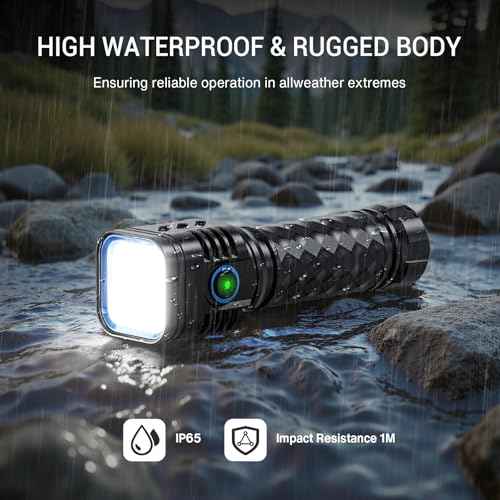 WdtPro Metal LED Flahlight High Lumens,2 Pack Rechargeable Flashlights Waterproof, Super Bright Flash Light for Camping Hiking Outdoor Home Emergency, Camping Essentials Gear