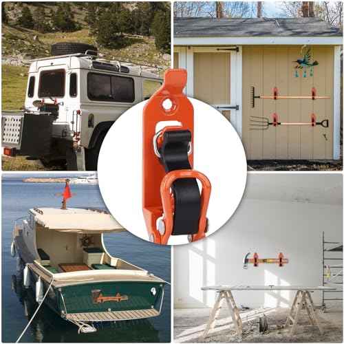 4 Pack Shovel Mount for Roof Rack, Metal Rubber Clamp Wall Mounting Brackets, Durable Axe Holder Clamp Mount Kit for Truck, Roof Rack, Boats, Axe and Family Workshop Tools