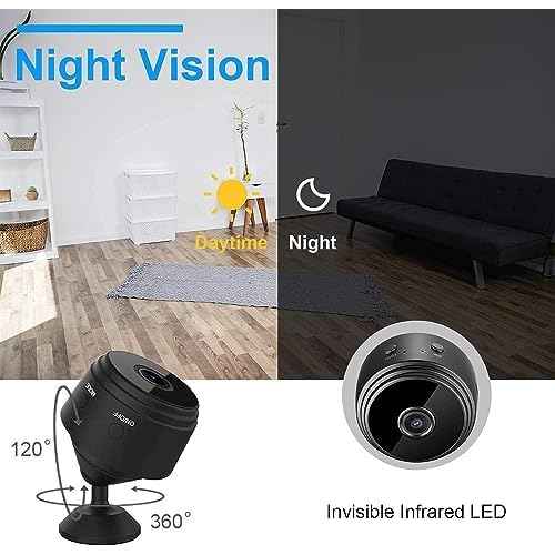 Thcbme Spy Camera Hidden Camera, 1080P HD WiFi Camera - Mini Nanny Cam with Night Vision & Motion Detection - Indoor/Outdoor Wireless Cameras for Home, Car, Baby & Pet Monitoring