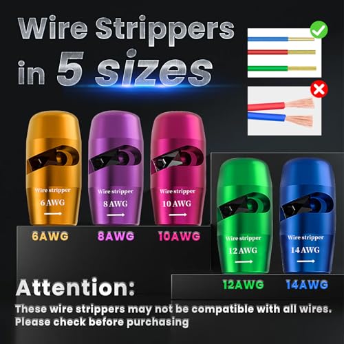 Wire Stripper for Drill, 6/8/10/12/14AWG Wire Twister Tool for Drill, Wire Stripping and Twisting Tool Kit, 25 PCS Wire Nuts, Electric Drill Wire Stripper for Quick & Efficient Use