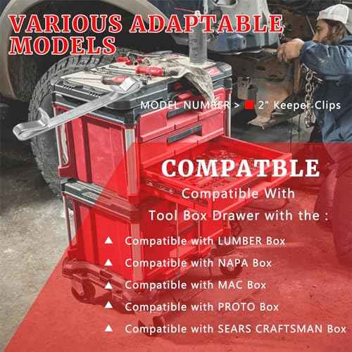 12Pcs Tool Box Drawer Slide Retaining Keeper Clips Fit for LUMDOR NAPA MAC PROTO SEARS CRAFTSMAN Tool Boxs Early 2 Inches Double Loop Tool Replacement Parts Auxiliary Mounting Clip