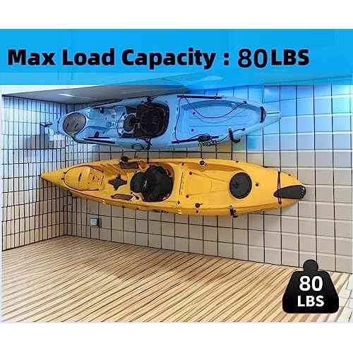 Garage Storage Heavy Duty Hooks, 15Inch Jumbo Arm Kayak Rack, Heavy Duty Wall Hooks for Canoe, Ladder, Bicycle, Folding Chairs, Surfboard, Snowboard, Hose and Tools (6 Pack)