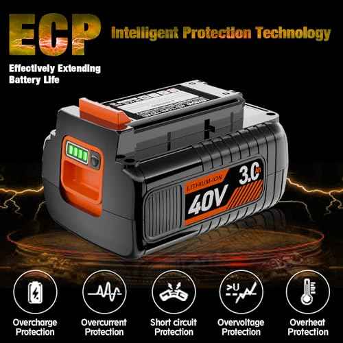 DSANKE 40V 3.0Ah Replacement for Black and Decker 40V Battery LBX2040 LBXR36 LBXR2036 LST540 LCS1240 LBX1540 LST136W Black+Decker 40-Volt Lithium Battery