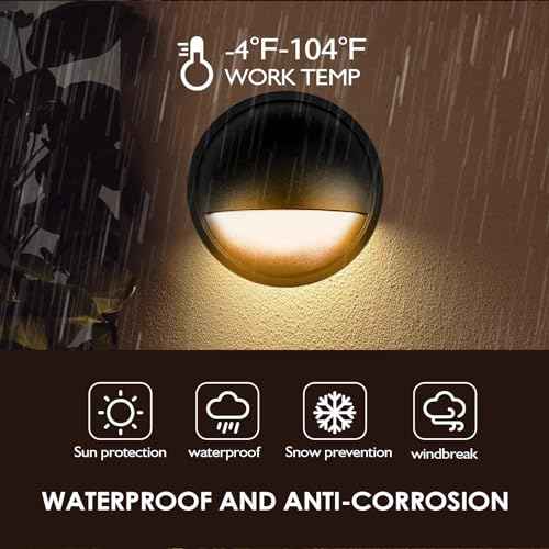 LED Low Voltage Deck Lights Outdoor Waterproof,6-Pack 3CCT Deck Lighting Fixtures Landscape Step,3W,12V-24V AC/DC Die-cast Aluminum Housing Fence Lamp Wired 2700K/3500K/5000K (Black)
