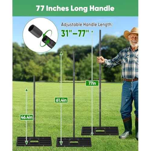 36x10 inch Lawn Leveling Rake, Upgraded Lawn Leveler Tool Heavy Duty Reinforced Connection, Garden Rake with Adjustable Long Handle, Ground Leveler for Yard Smoothing Soil Grass Dirt Sand