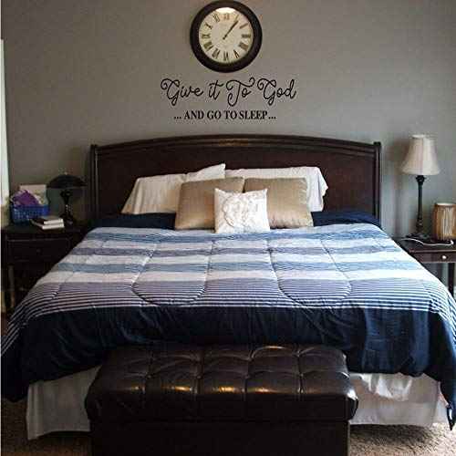 Give It to God and Go to Sleep Black Vinyl Wall Decal Christian Quotes Religious Art Letters Wall D?cor
